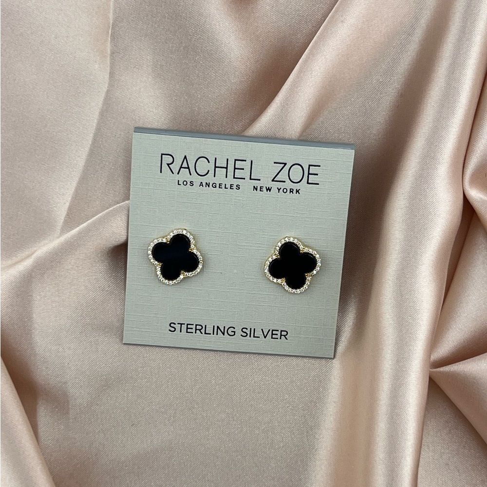 Rachel Zoe Sterling Silver Black Earrings - Picture 4 of 4